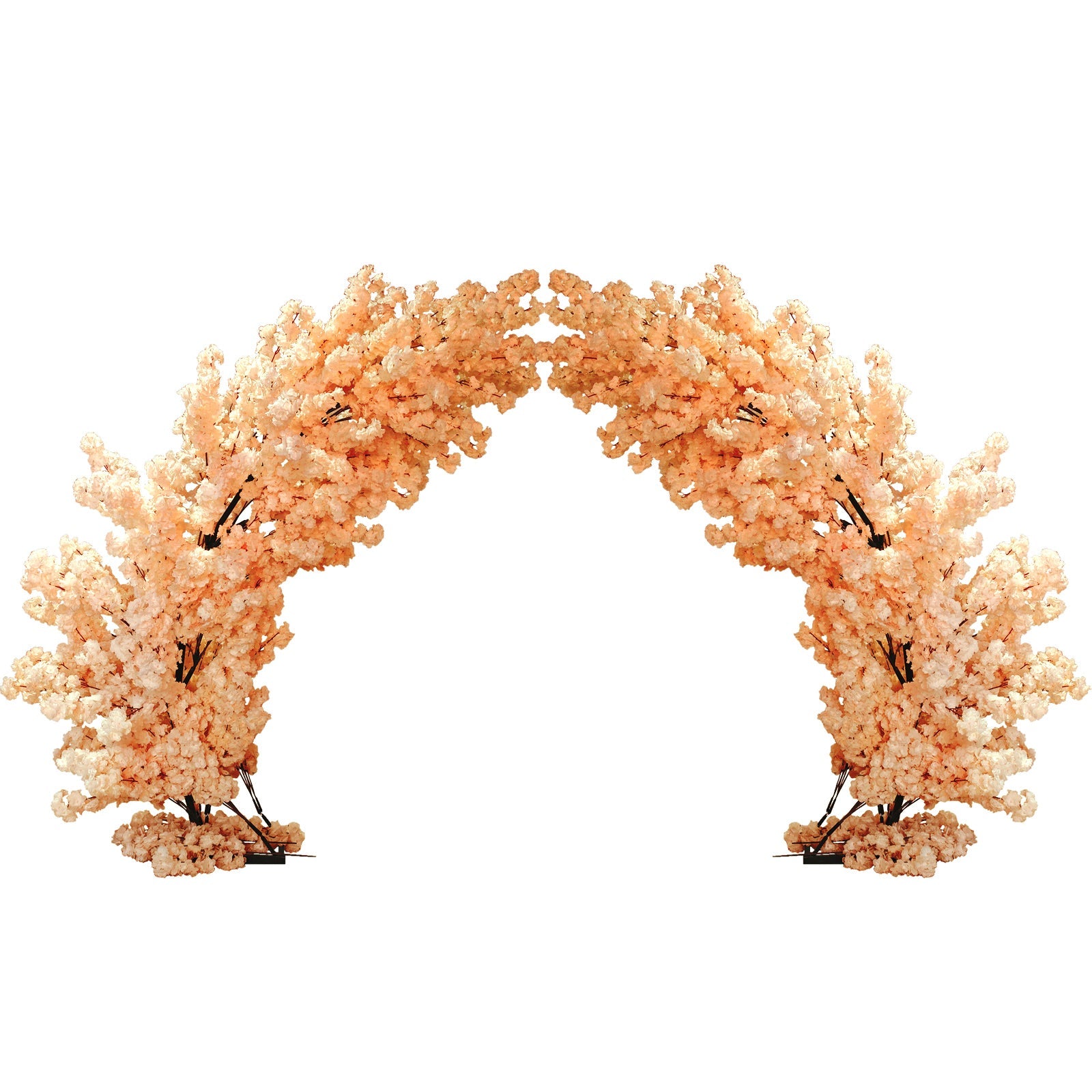 2 pcs 9.5ft Peach Cherry Blossom Wedding Arch Backdrop