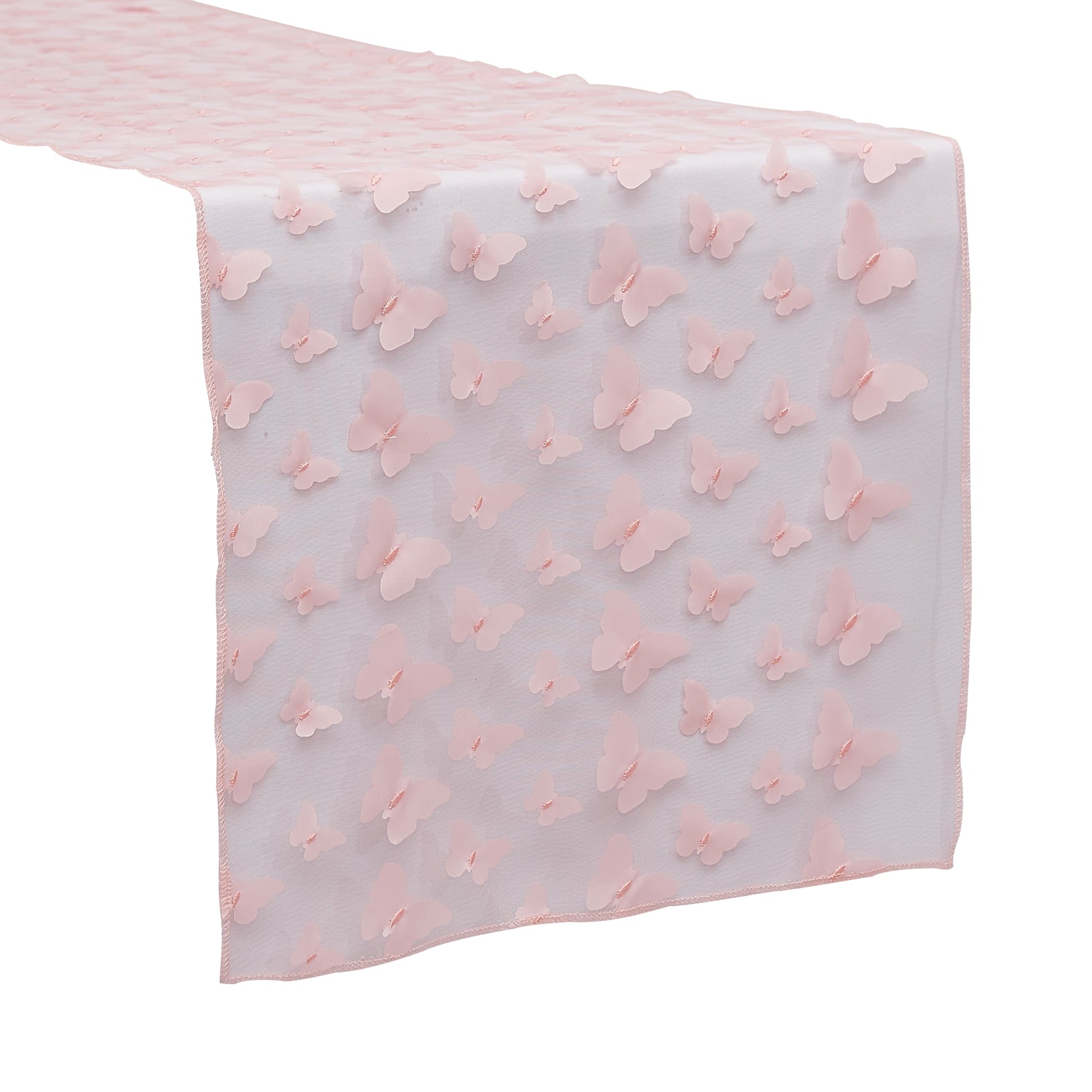 3D Butterfly Sheer Table Runner - Pink