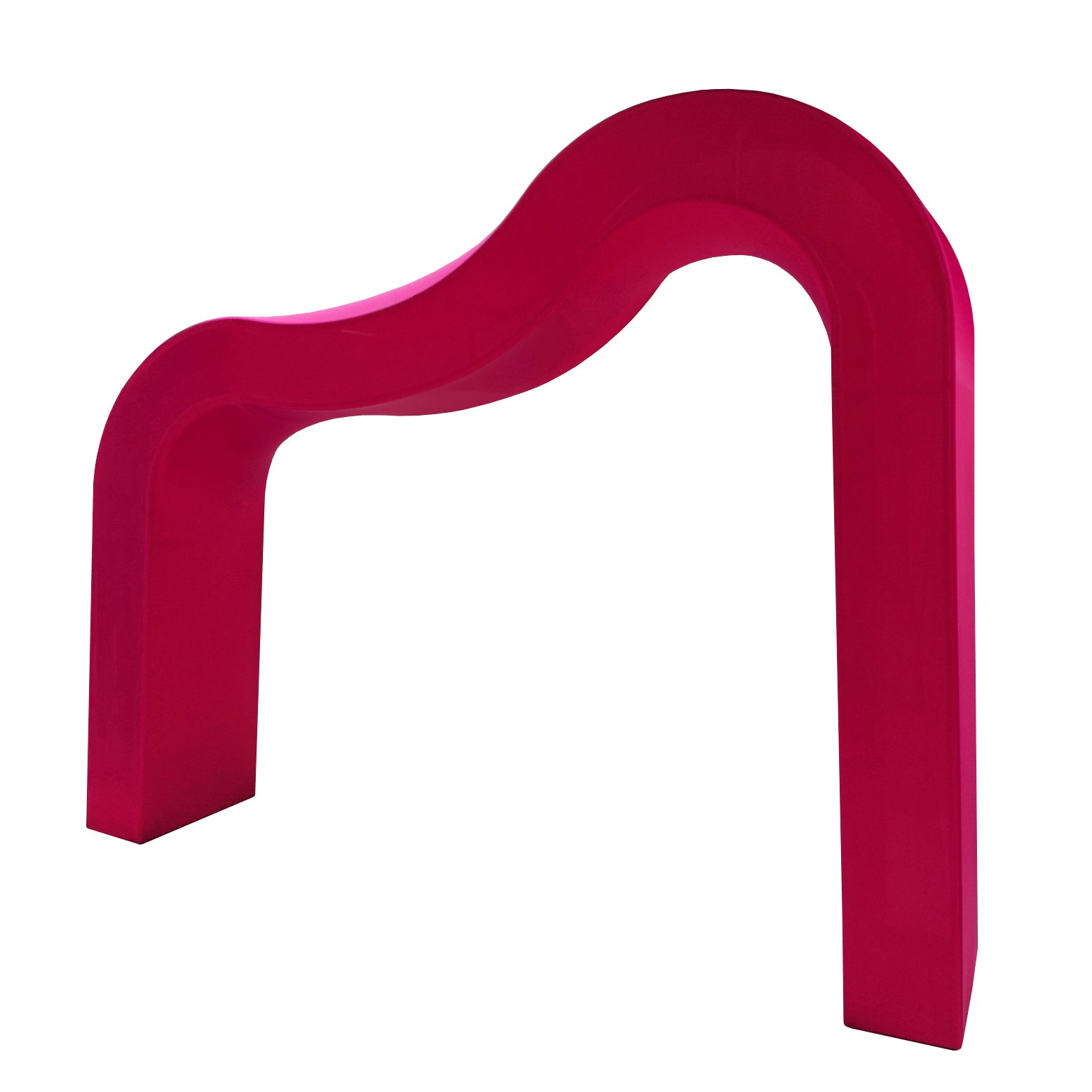 3D Curvy Wave Arch Backdrop Spandex Cover - Fuchsia