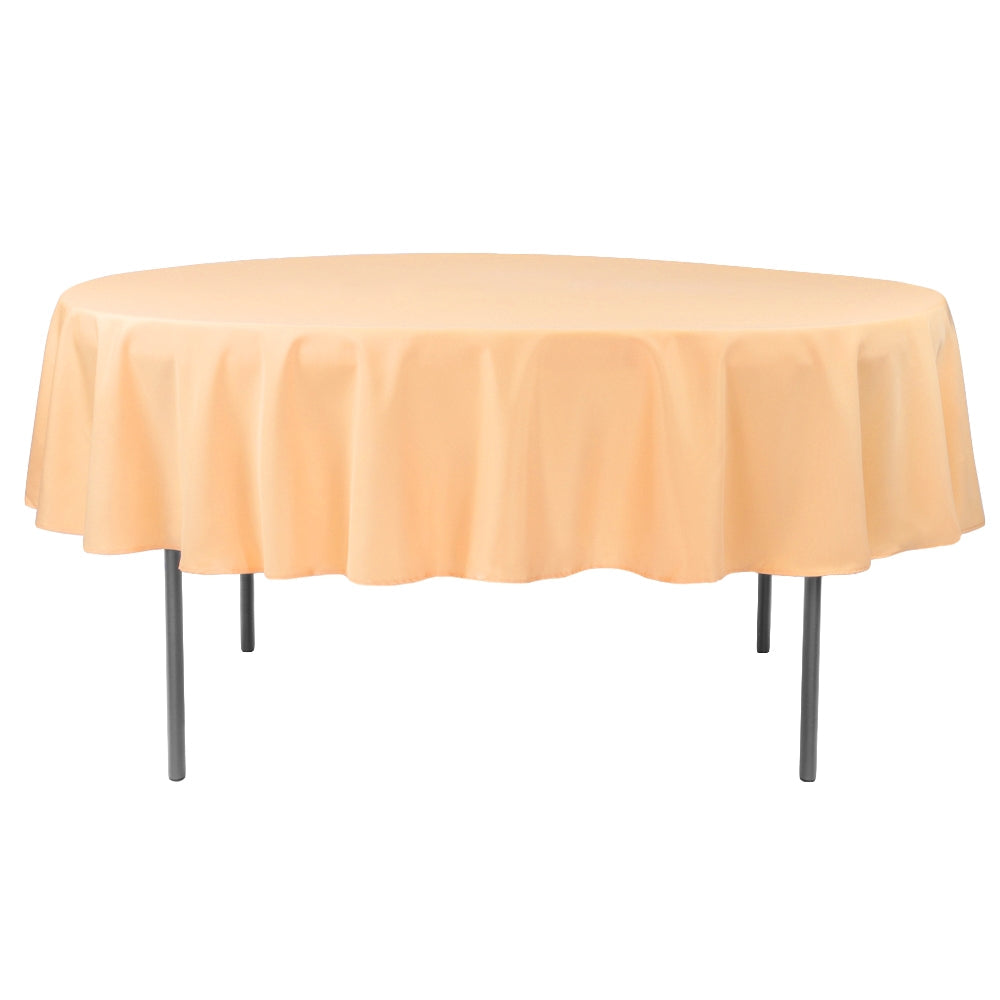 Polyester 90" Round Tablecloth - Peach - CV Linens