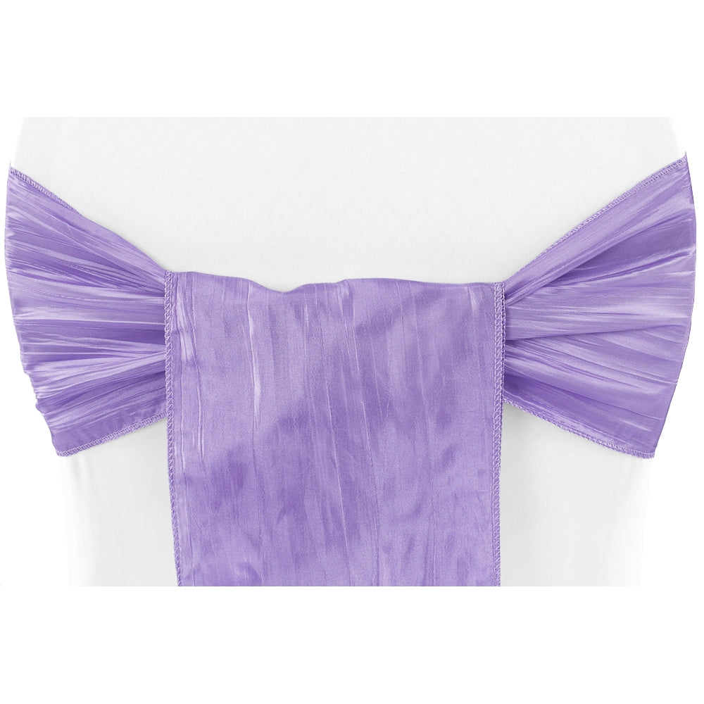 Accordion Crinkle Taffeta Chair Sash - Victorian Lilac/Wisteria - CV Linens