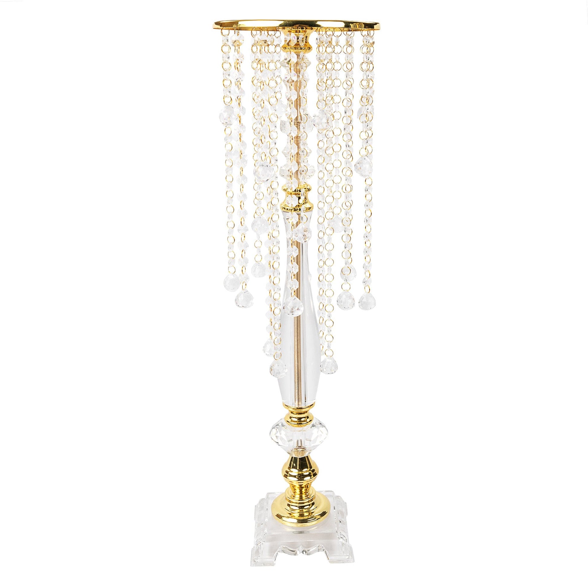Acrylic Crystal Drop Centerpiece - Gold - CV Linens