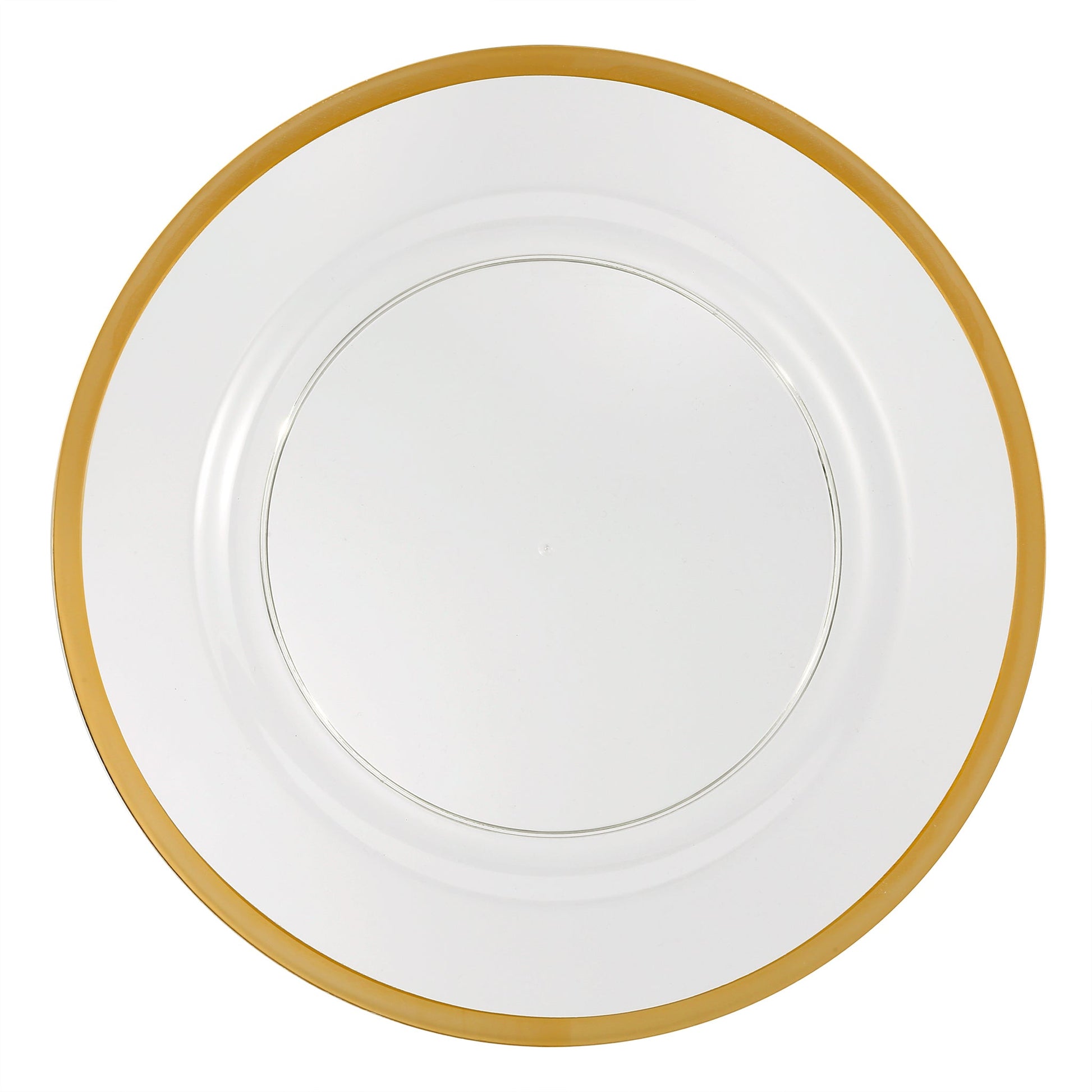 Alpine Acrylic Charger Plate - Gold trim - CV Linens