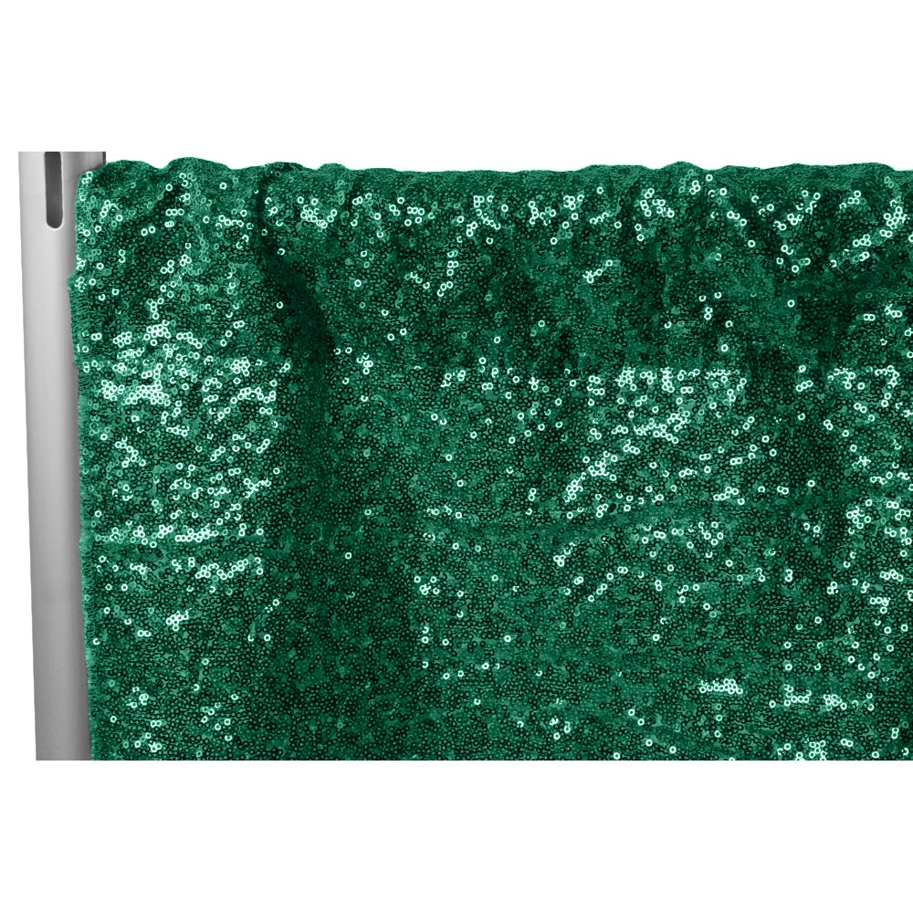 Glitz Sequin 10ft H x 52" W Drape/Backdrop panel - Emerald Green - CV Linens
