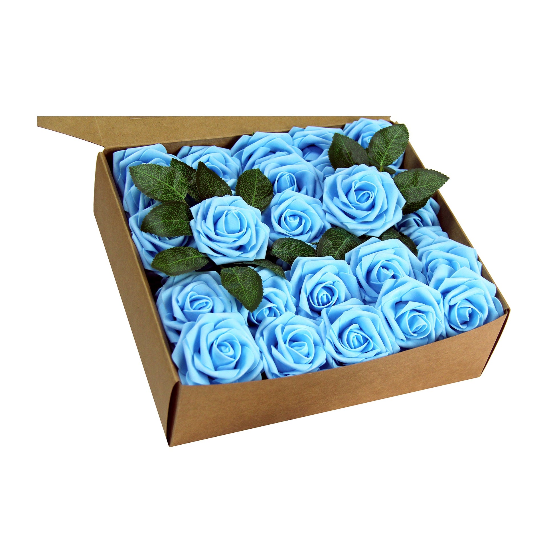 Artificial DIY Foam Rose Stems (50 pcs) - Baby Blue - CV Linens