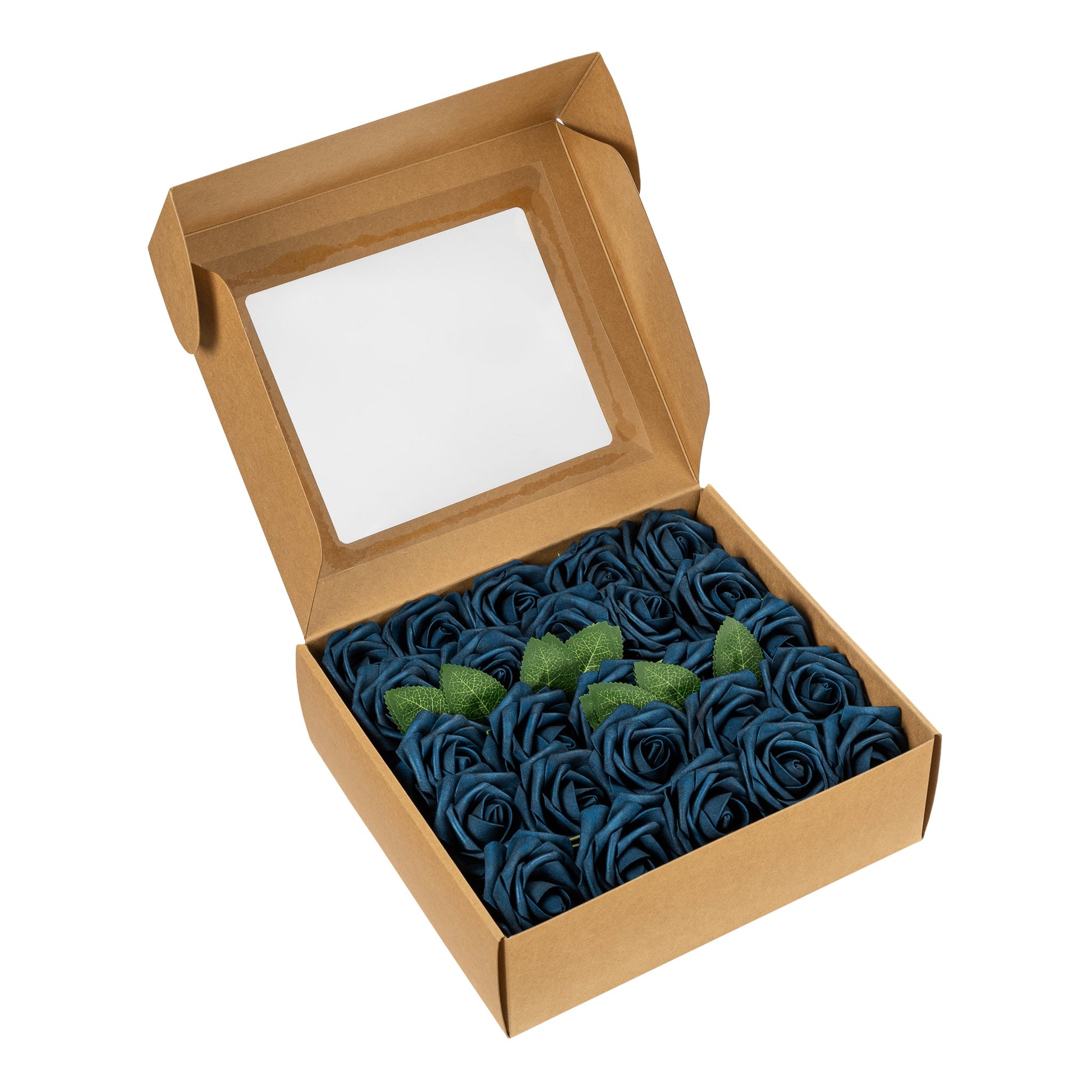 Artificial DIY Foam Rose Stems (50 pcs) - Navy Blue - CV Linens