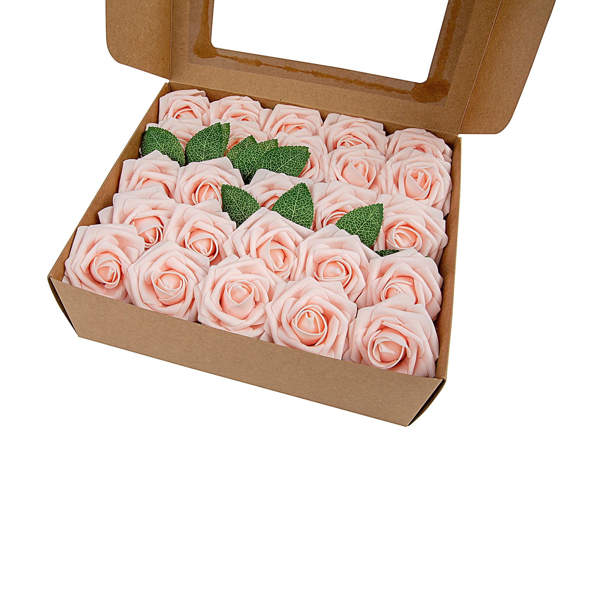 Artificial DIY Foam Rose Stems (50 pcs) - Blush/Rose Gold - CV Linens