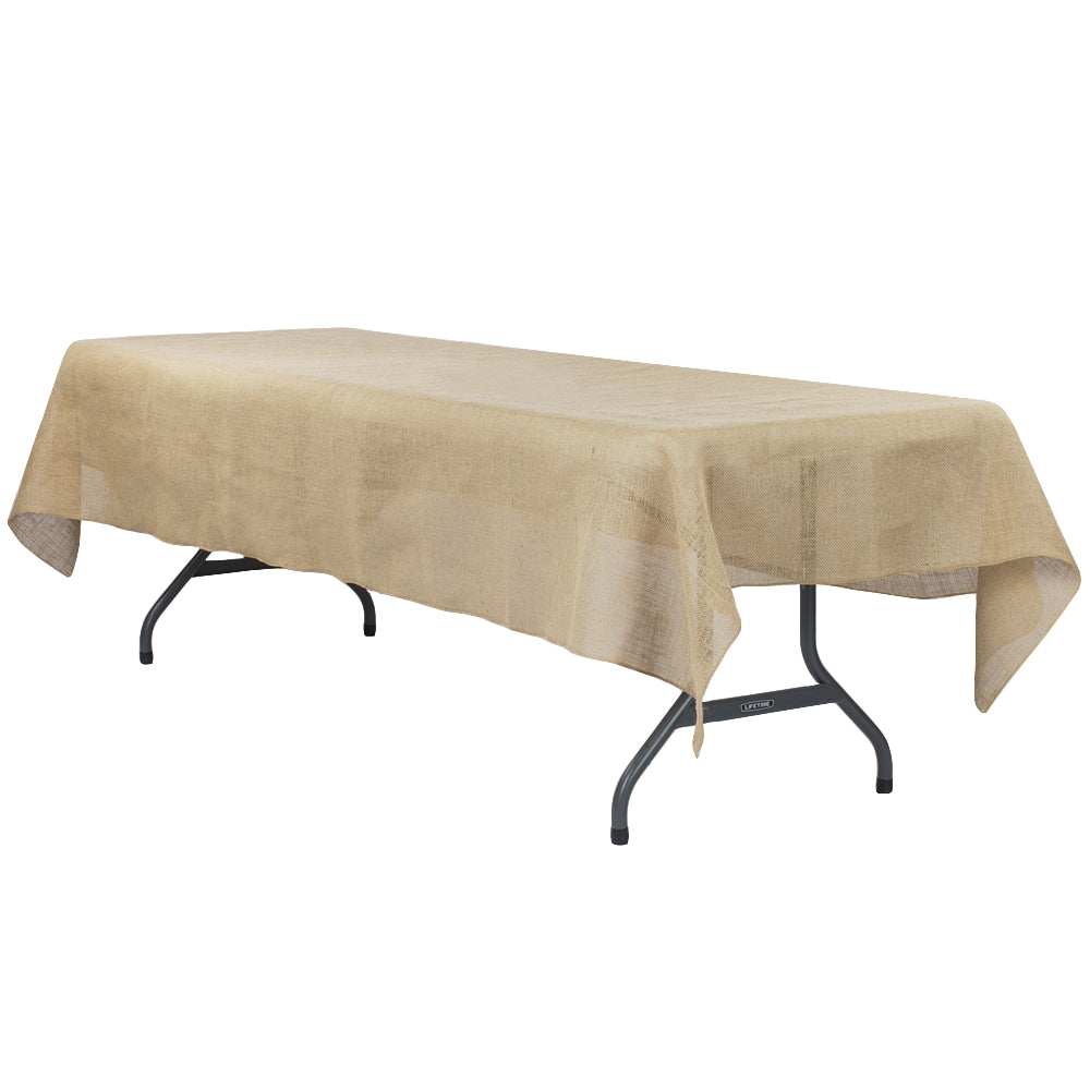 Burlap 60"x120" Rectangular Tablecloth - Natural Tan - CV Linens