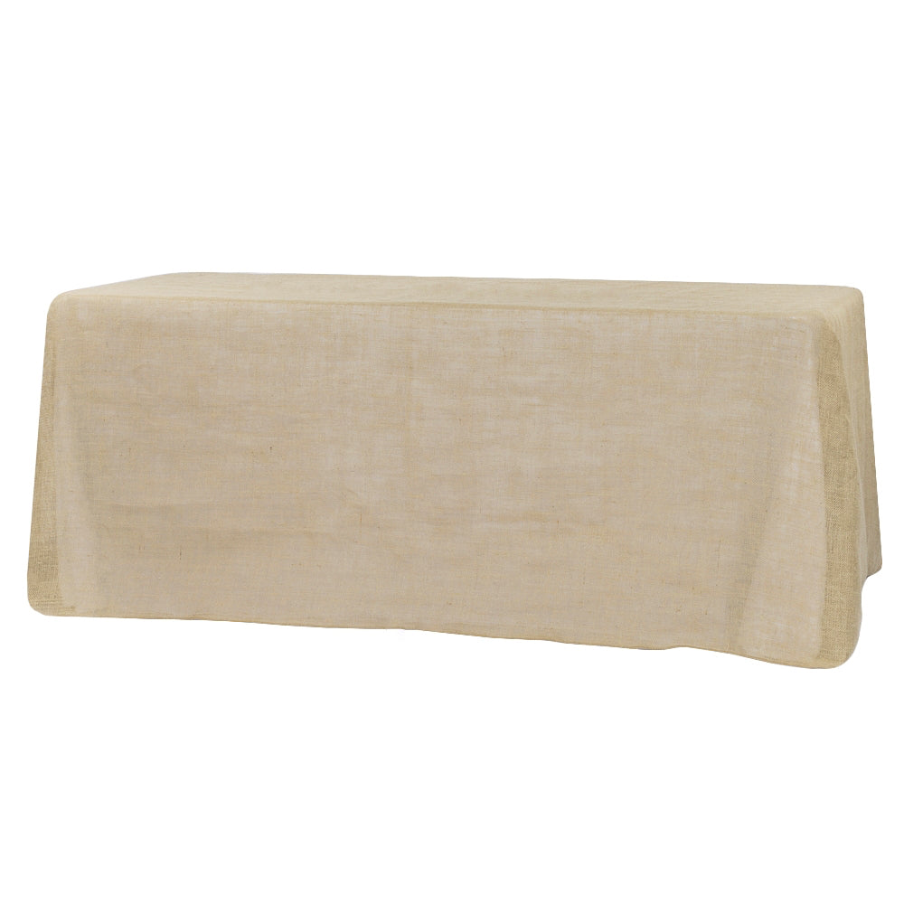 Burlap 90"x132" Rectangular Tablecloth - Natural Tan - CV Linens