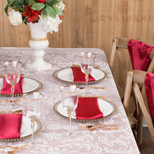Satin Napkin 20"x20" - Burgundy - CV Linens