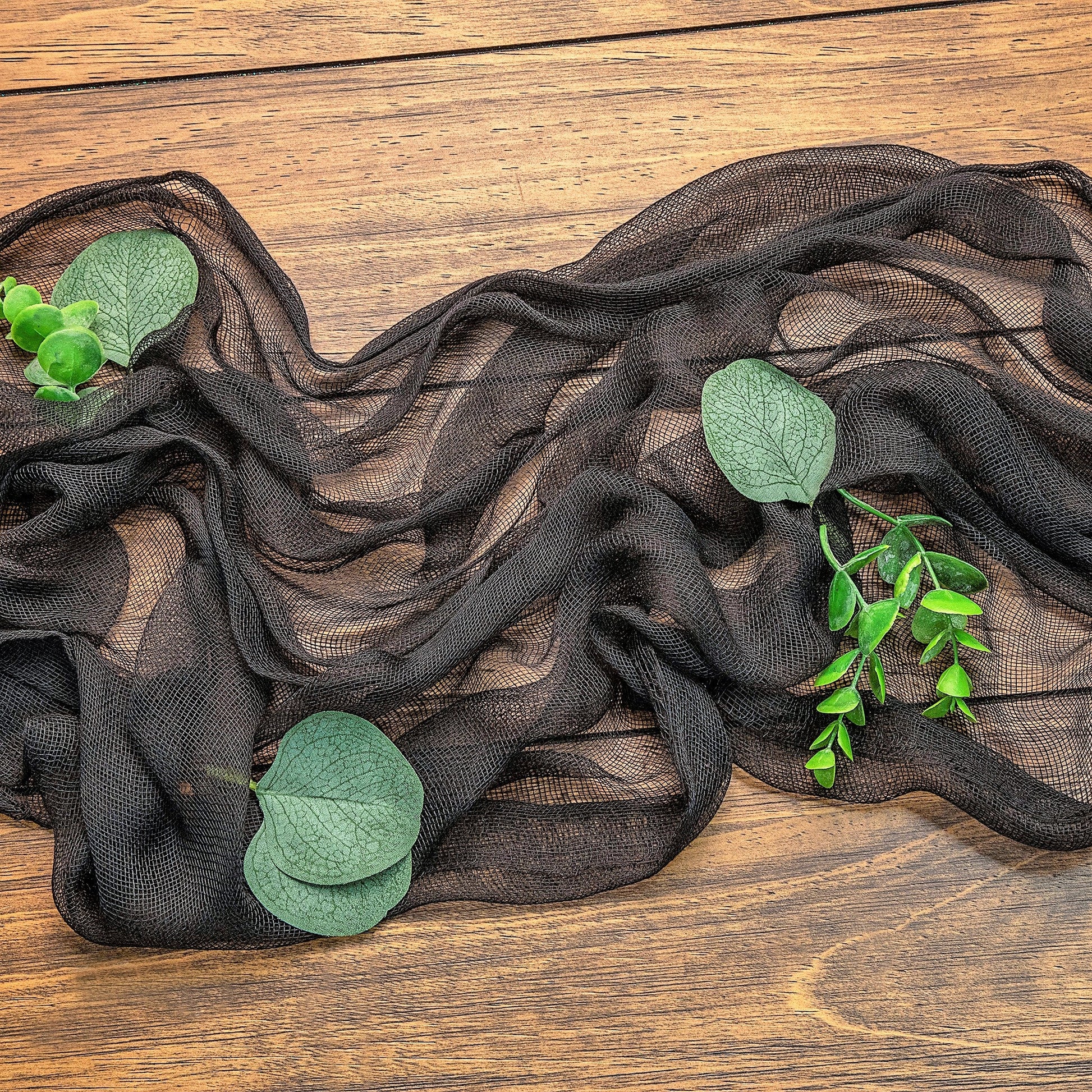 Black Cheesecloth Table Runner