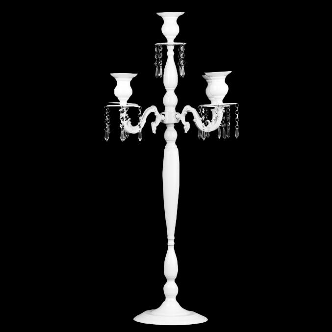 36" Candelabra Tabletop Centerpiece - White - CV Linens