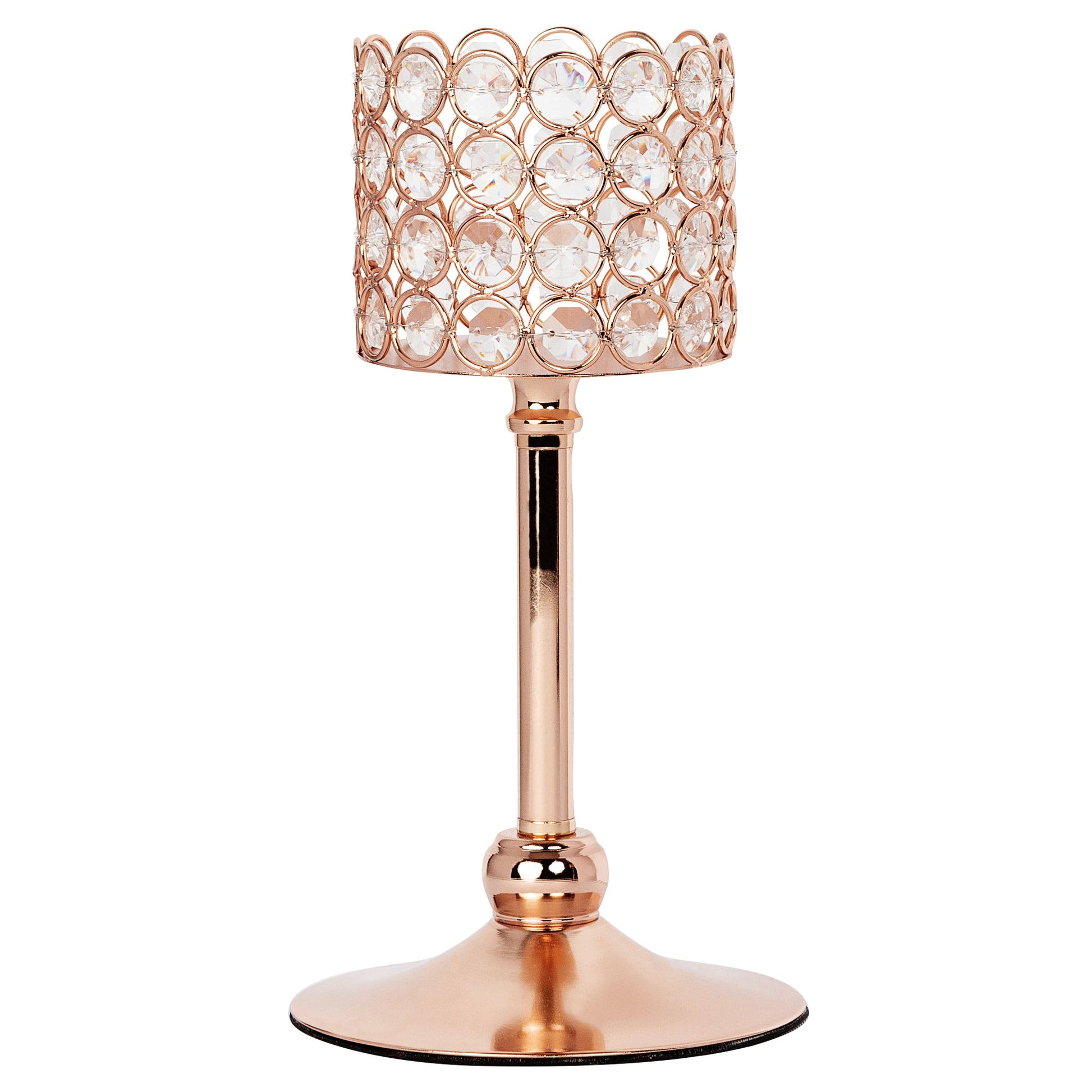 Crystal Candle Holder 10.5" Height - Gold - CV Linens
