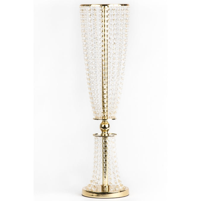 Crystal Column Tabletop Centerpiece - Gold - CV Linens