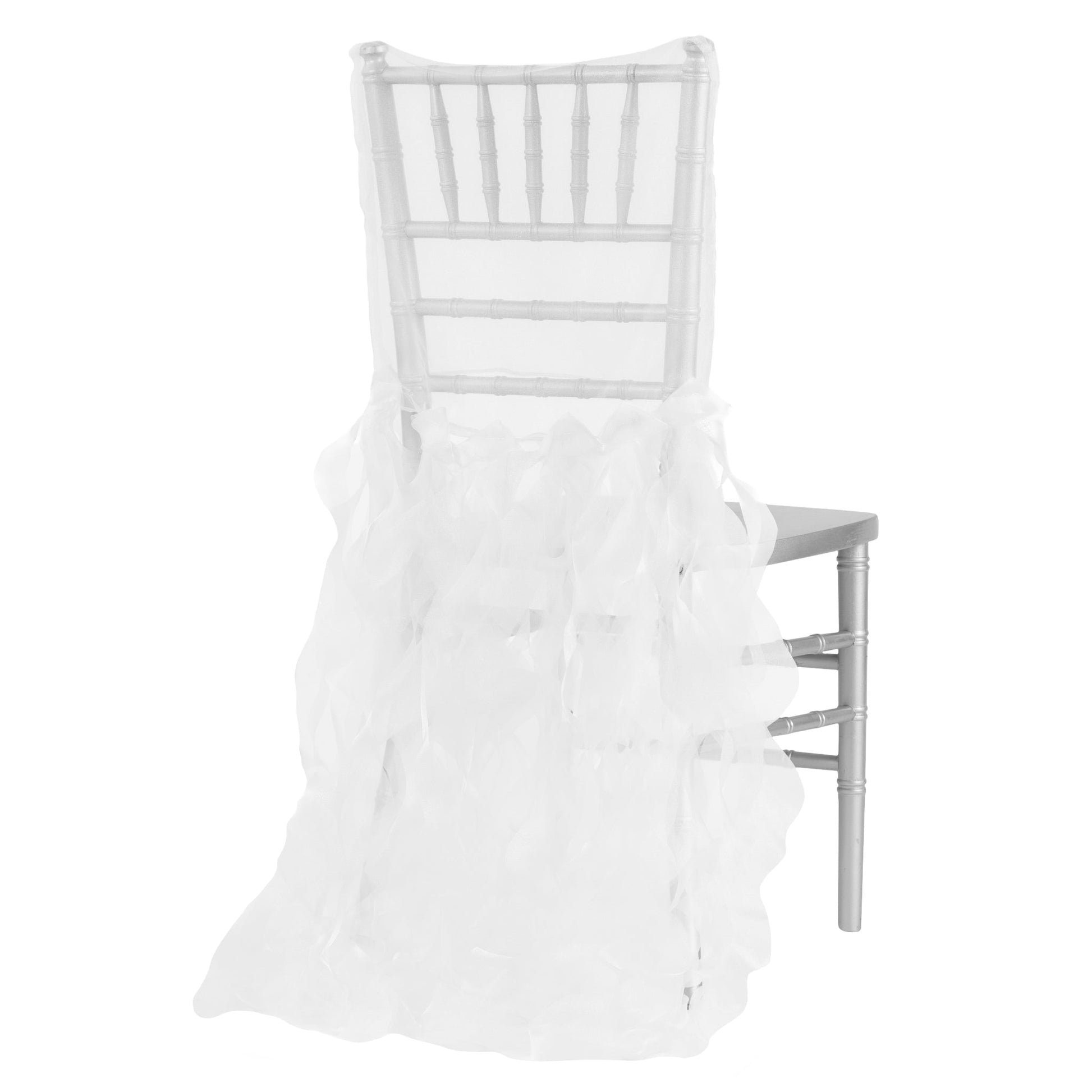 Curly Willow Chiavari Chair Back Slip Cover - White - CV Linens