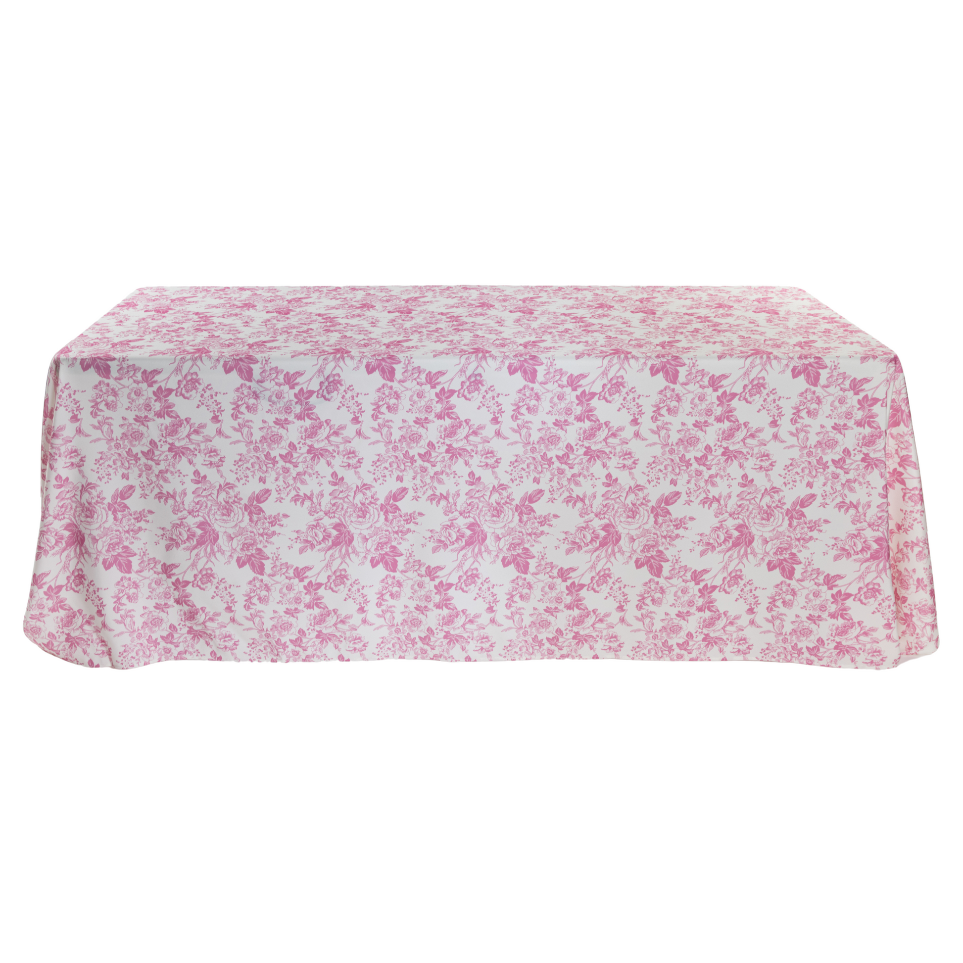French Toile 90"x156" Rectangular Tablecloth - Pink