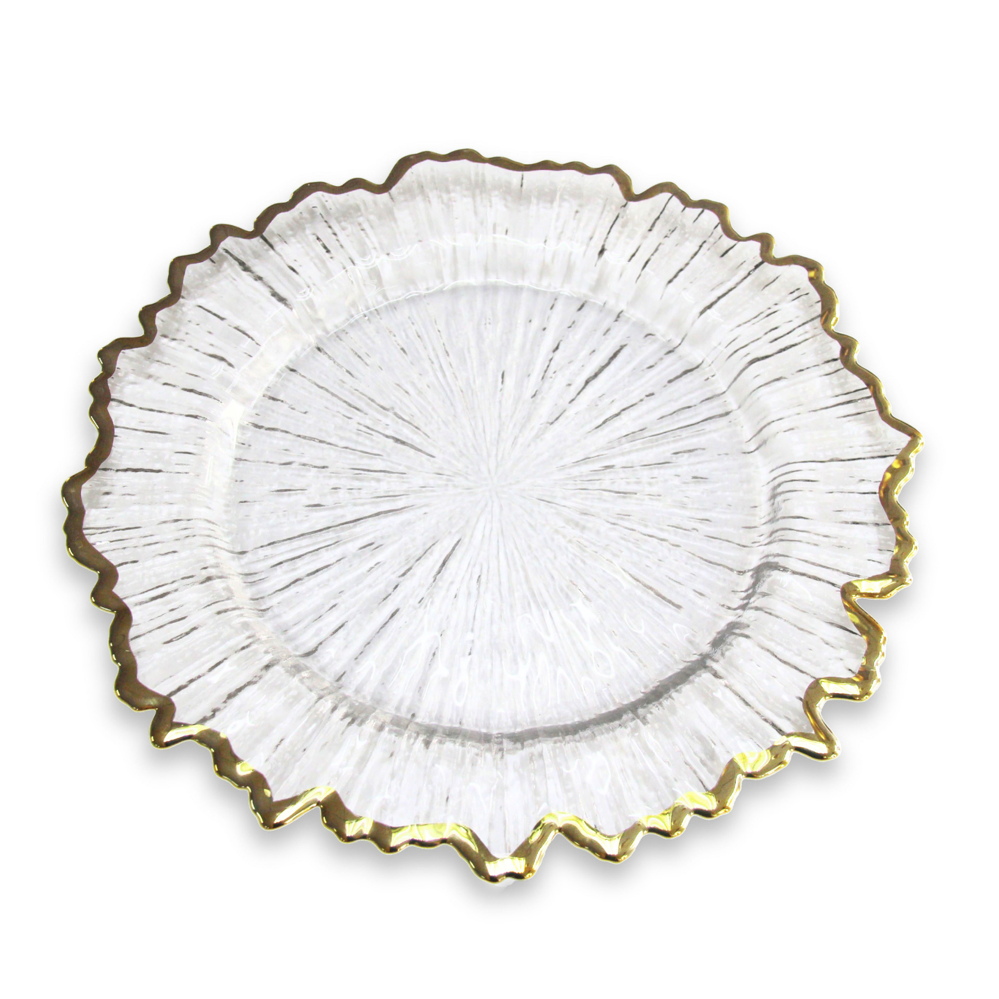Glass Reef Charger Plate - Gold Trim