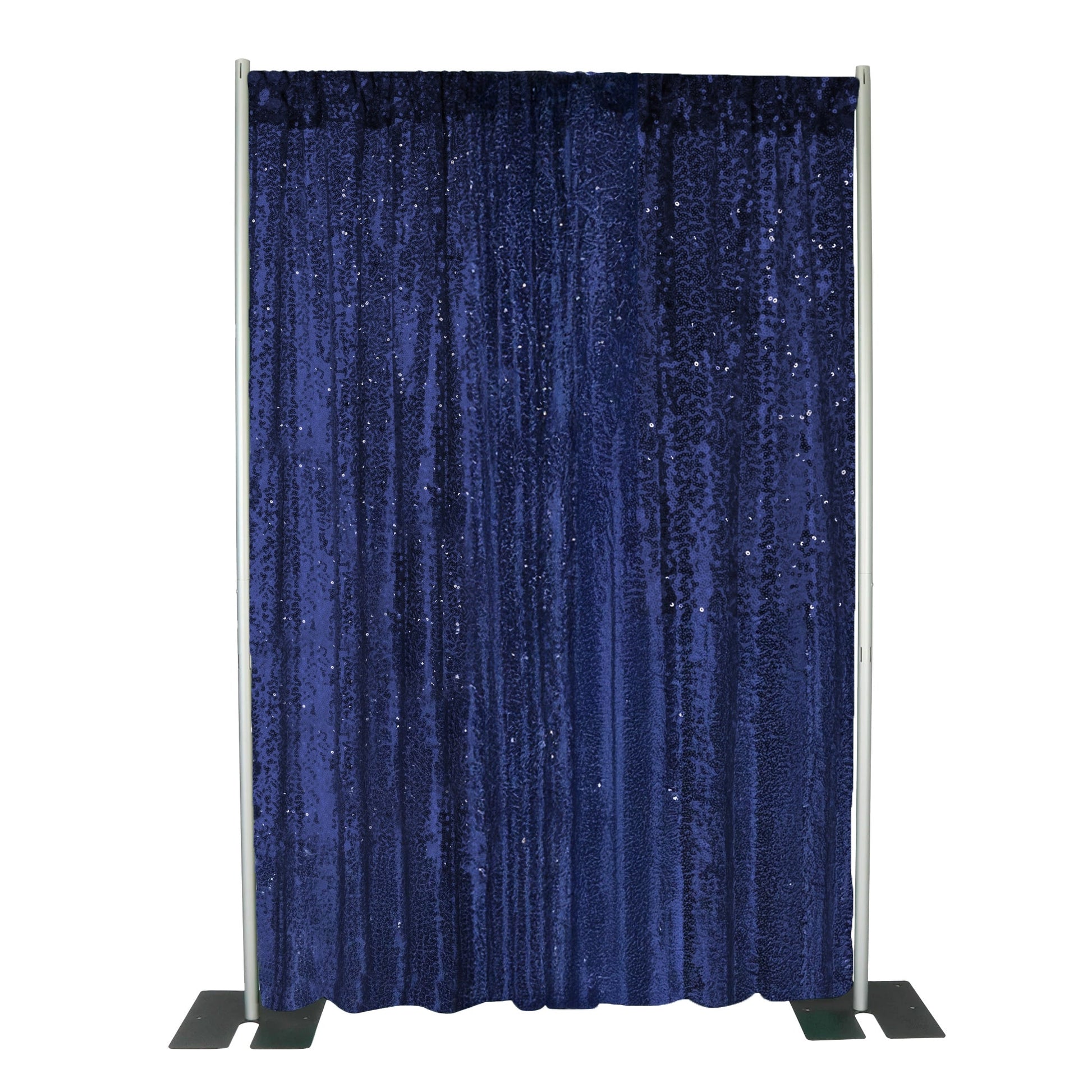 Glitz Sequin Mesh Net 12ft H x 52" W Drape/Backdrop panel - Navy Blue (New Tone)