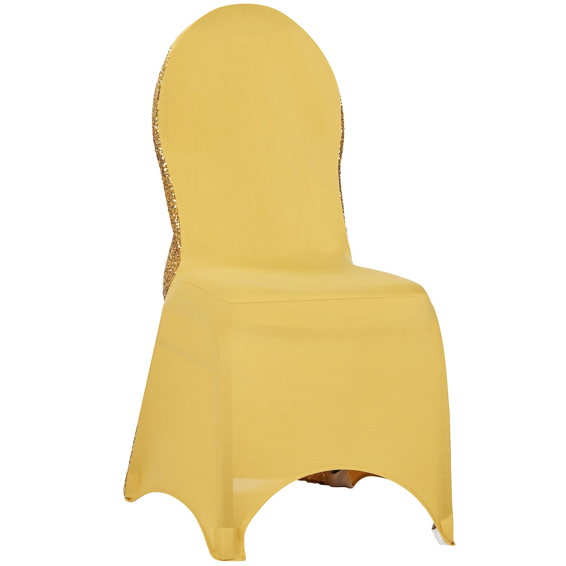Glitz Sequin Stretch Spandex Banquet Chair Cover - Gold - CV Linens
