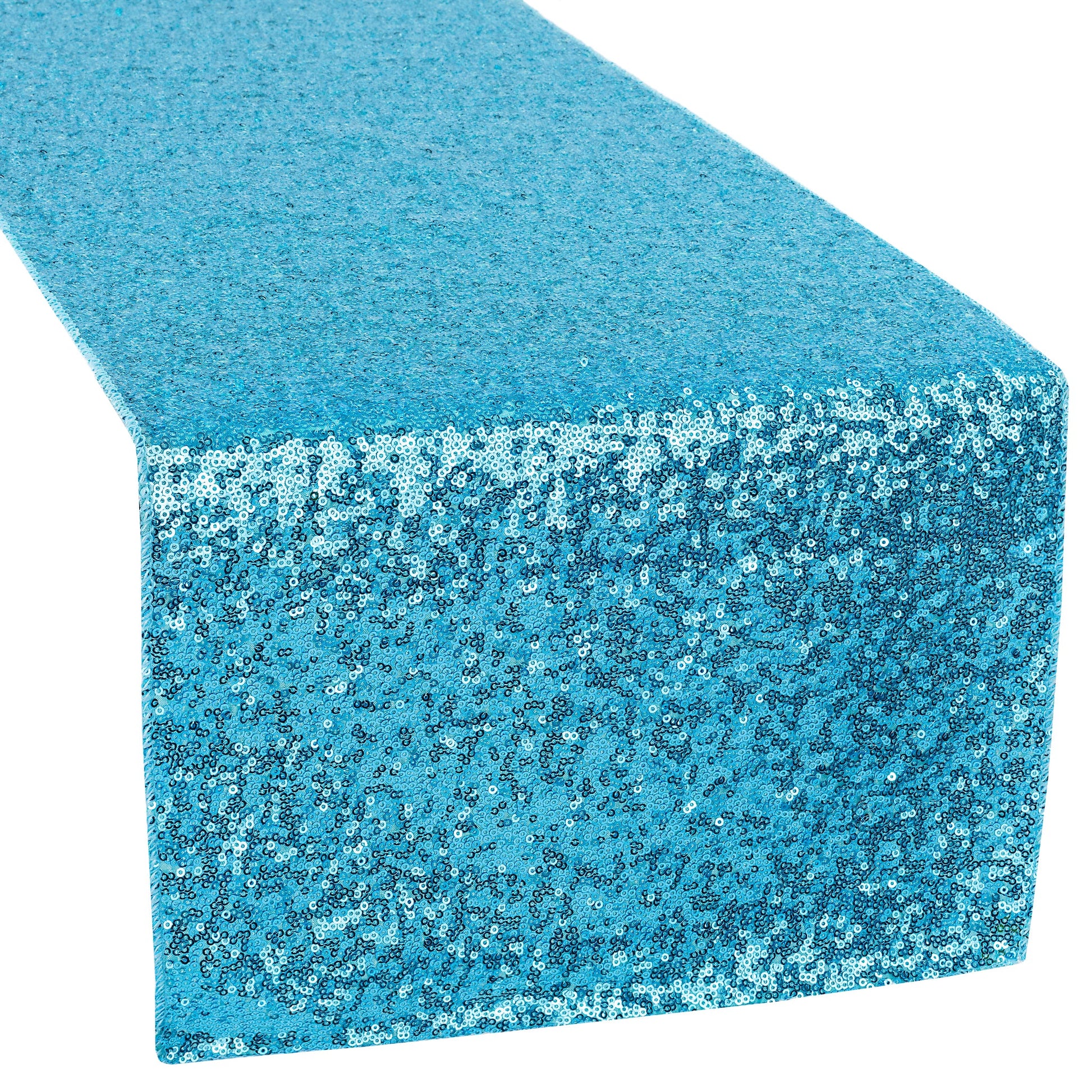 Glitz Sequin Table Runner - Aqua Blue - CV Linens