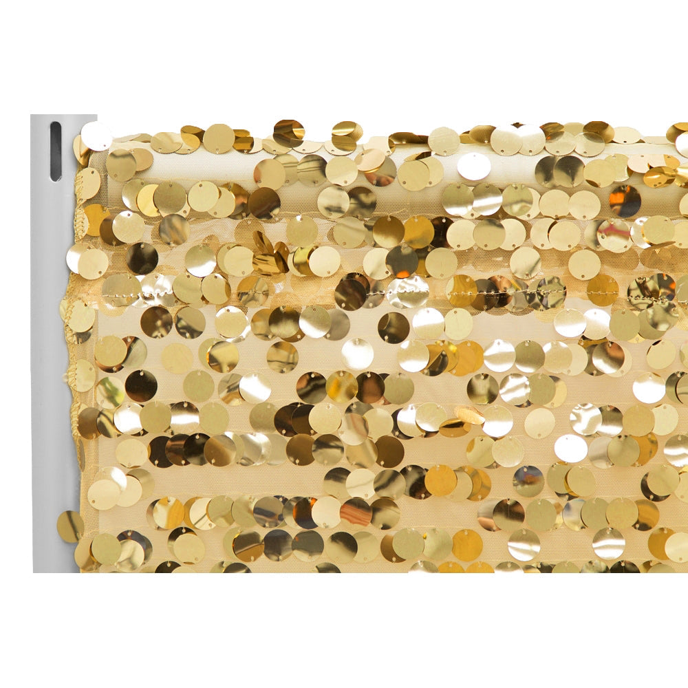 Large Payette Sequin 14ft H x 52" W Drape/Backdrop panel - Gold