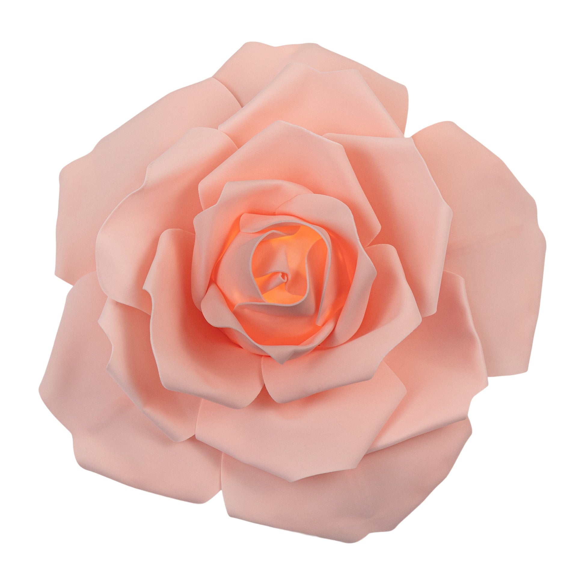 Lighted Large Foam Rose Wall Decor 40 cm - Blush