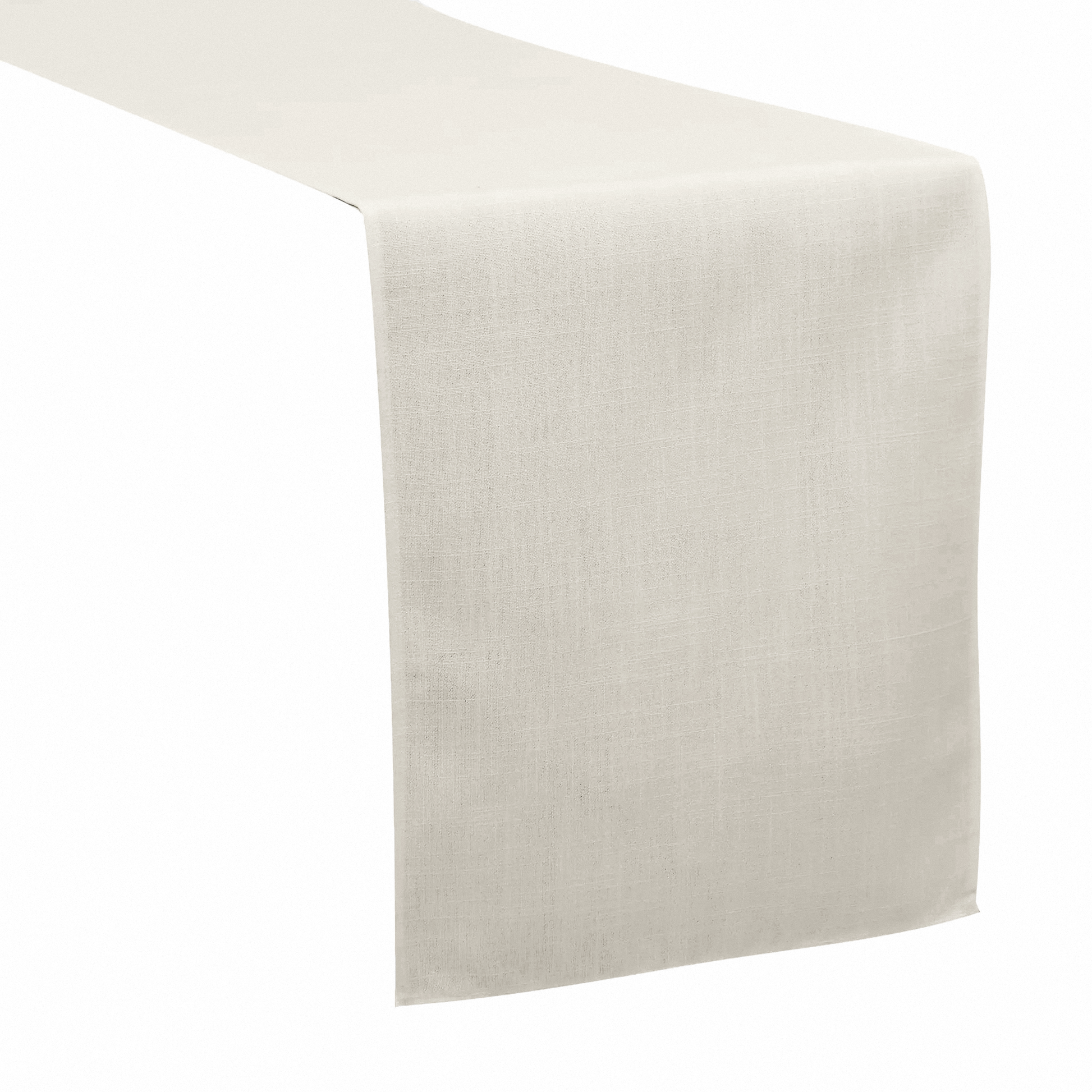 Premium Linen-Look Panama Weave Table Runner - Light Ivory/Off White