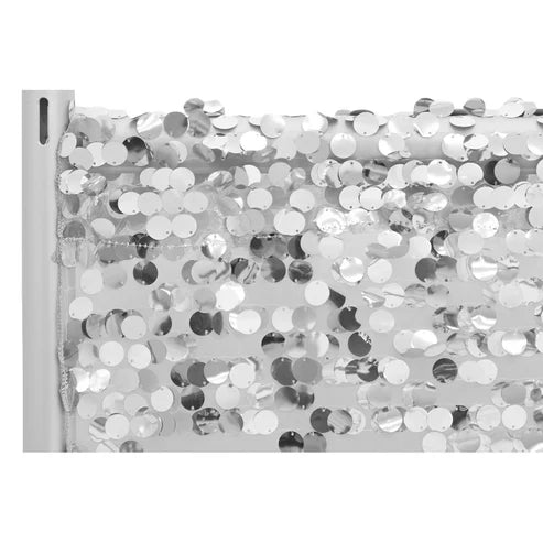 Large Payette Sequin 14ft H x 52" W Drape/Backdrop panel - Silver