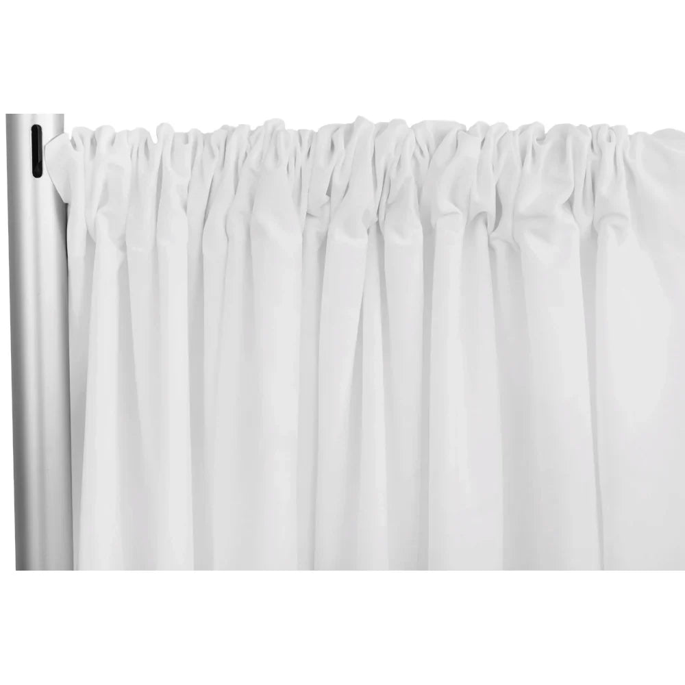 Poly Premier Fire Retardant (FR) 18ft H x 60" W drape/backdrop - White