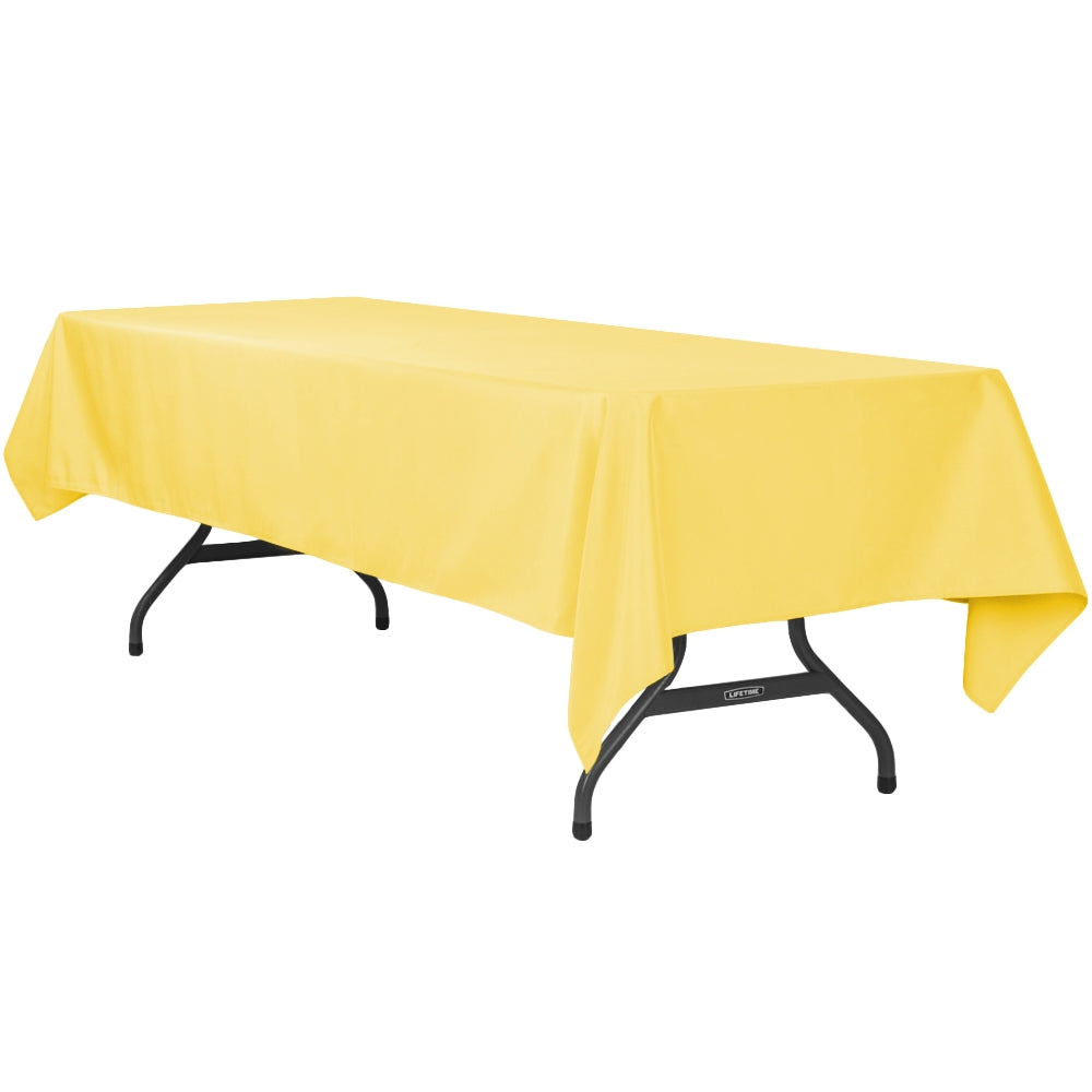 Economy Polyester Tablecloth 60"x120" Rectangular - Canary Yellow - CV Linens