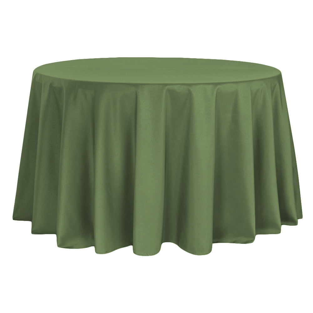 Round Polyester 132" Tablecloth - Willow Green - CV Linens