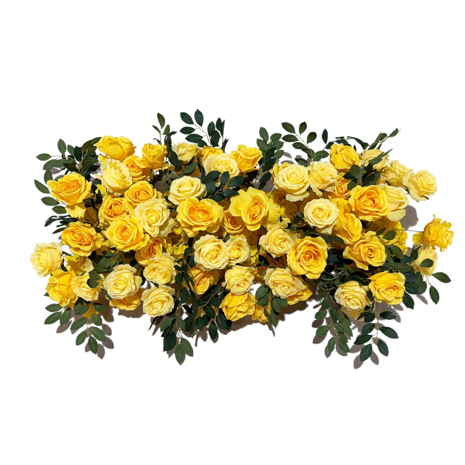 2 pcs/pk Premade Flower Backdrop Arch/Table Runner Decor - Pastel Yellow