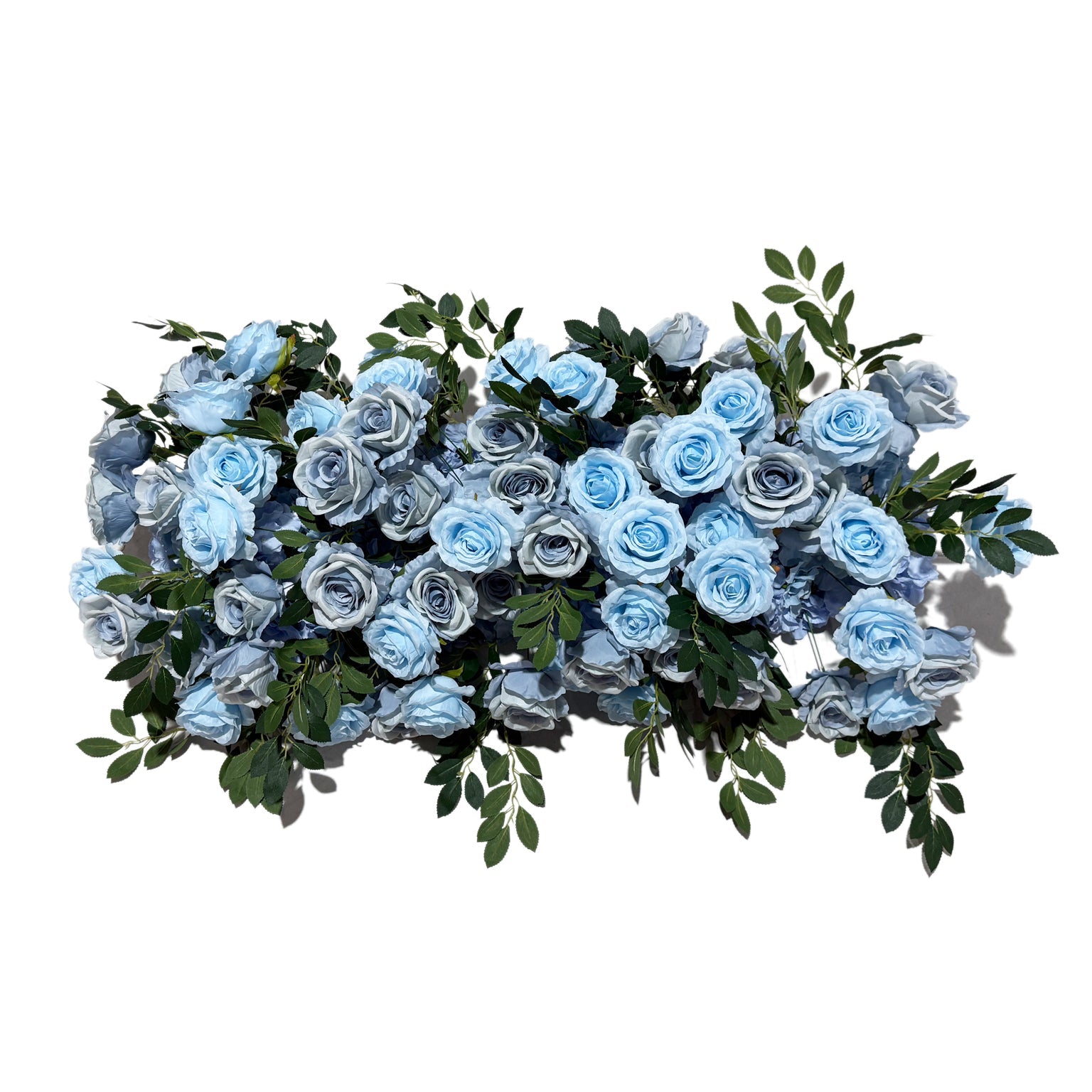 2 pcs/pk Premade Flower Backdrop Arch/Table Runner Decor - Baby Blue
