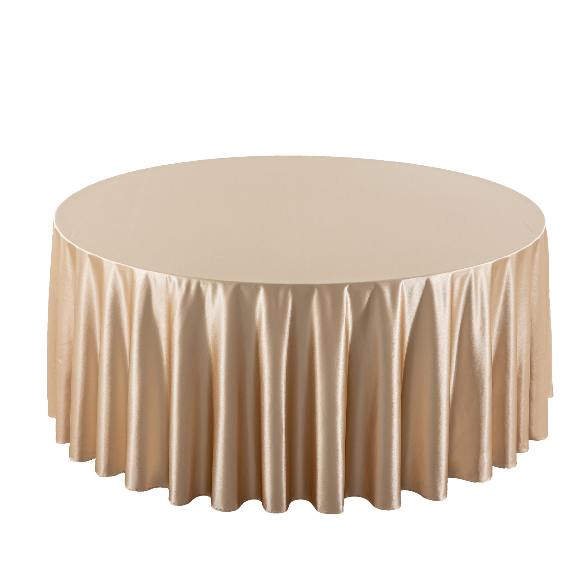 Premium Satin (Wrinkle-Resistant) 120" Round Tablecloth - Champagne