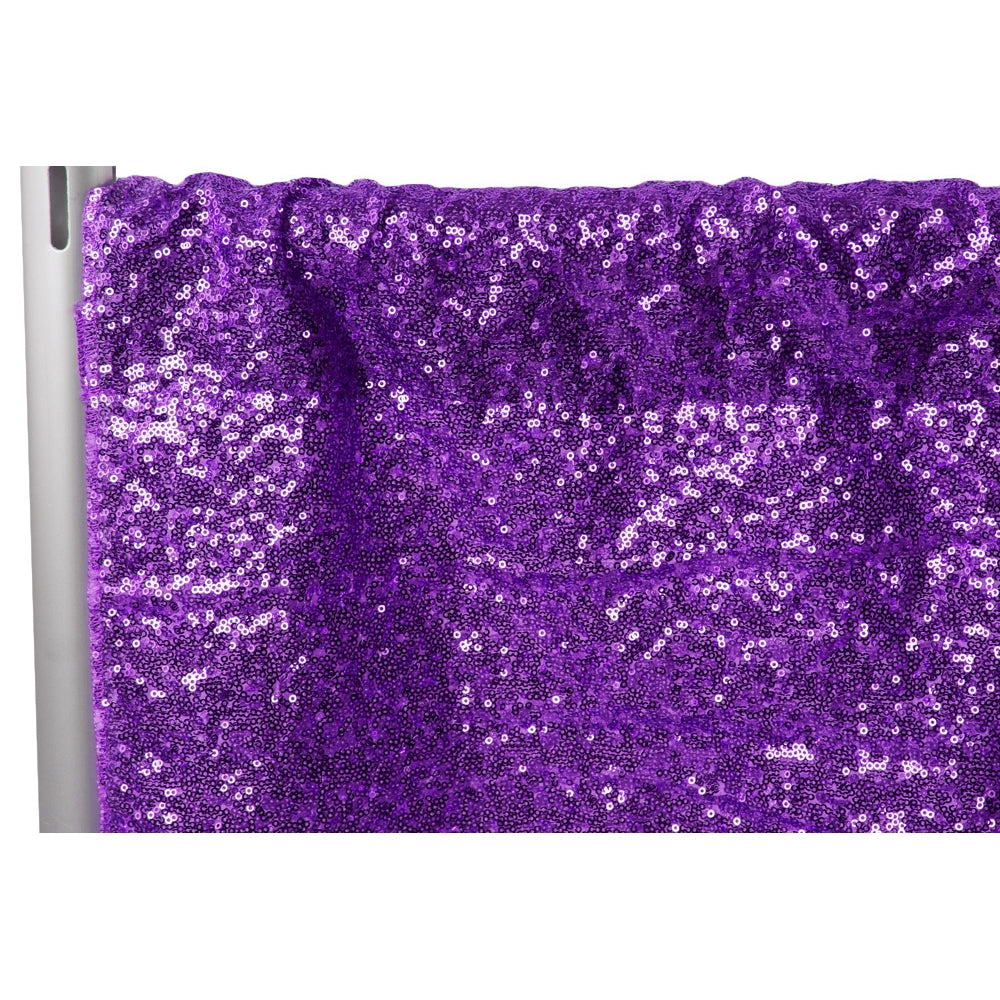 Glitz Sequin 14ft H x 52" W Drape/Backdrop panel - Purple - CV Linens