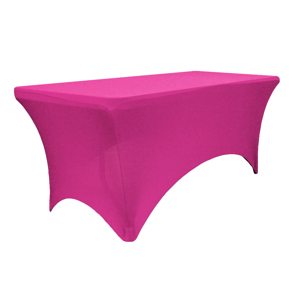Rectangular 6 FT Spandex Table Cover - Fuchsia - CV Linens