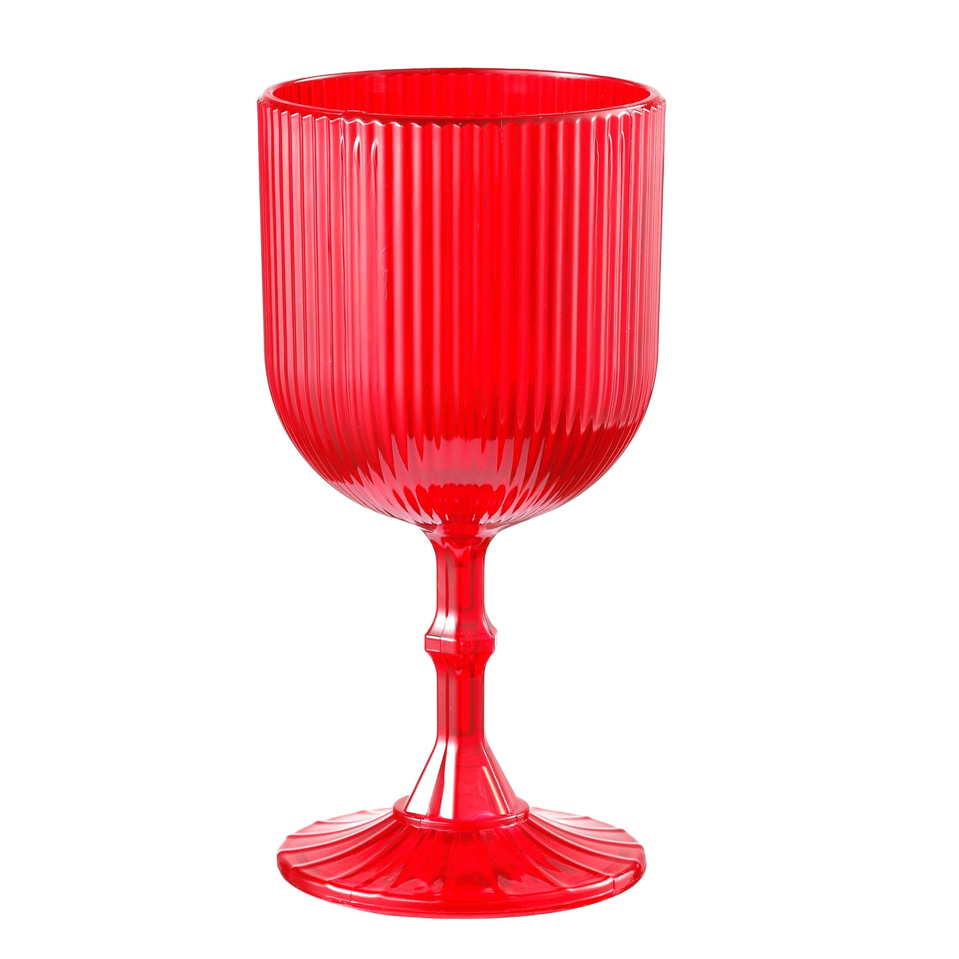 Red Acrylic 11oz Wine Goblets Ripple Design (6 pcs/pk)
