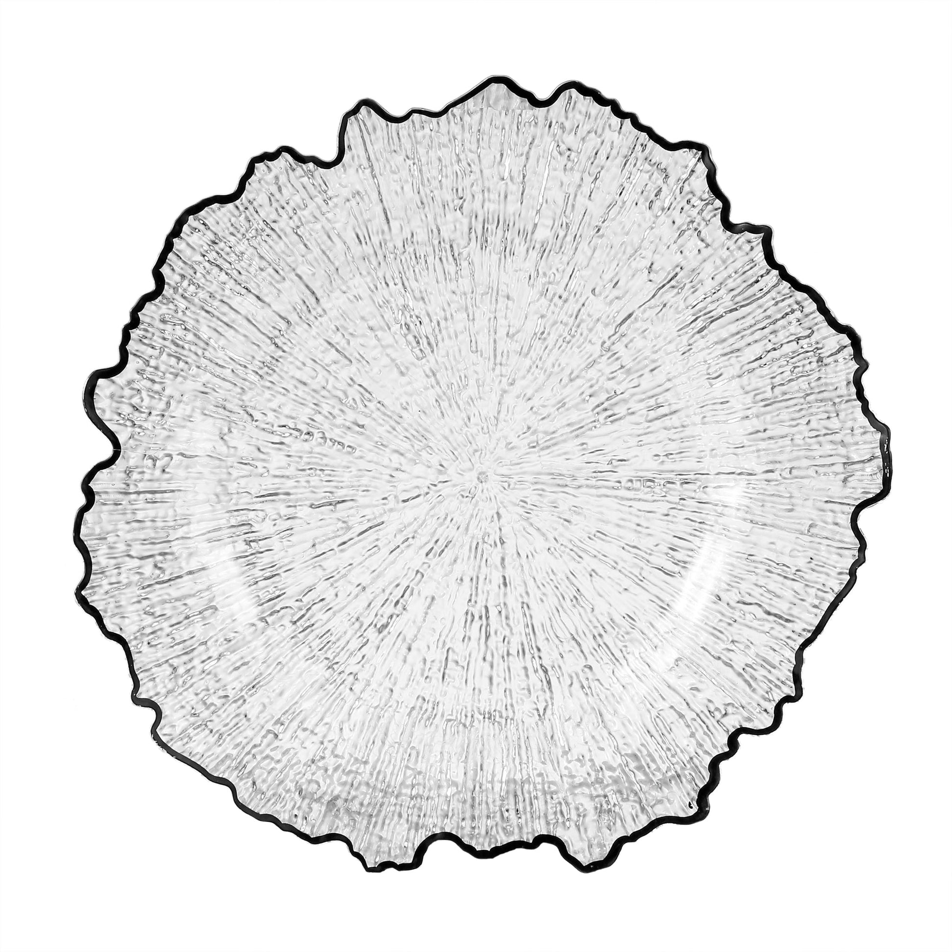 Reef Acrylic Charger Plate - Clear Black Trim