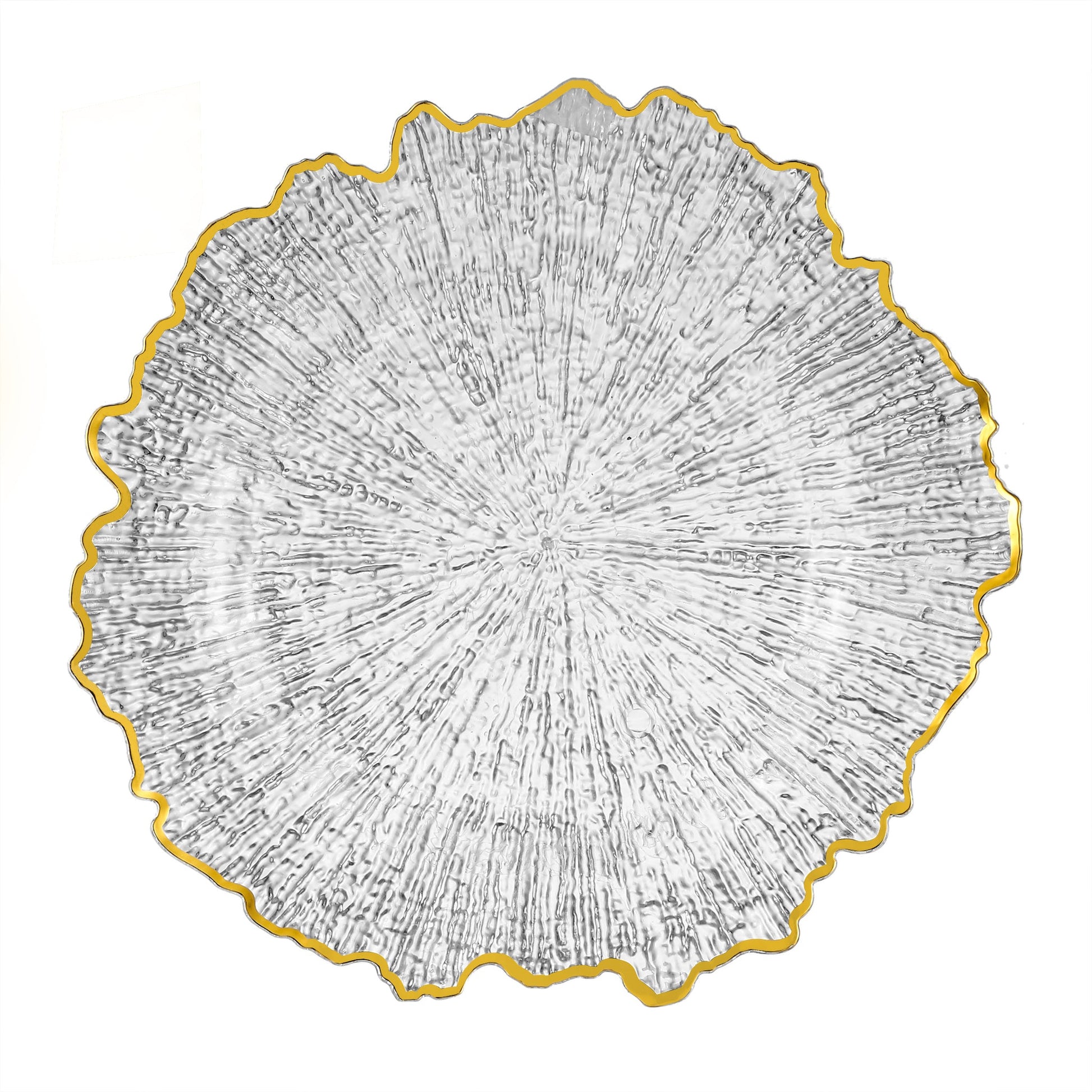 Reef Acrylic Charger Plate - Clear Gold Trim