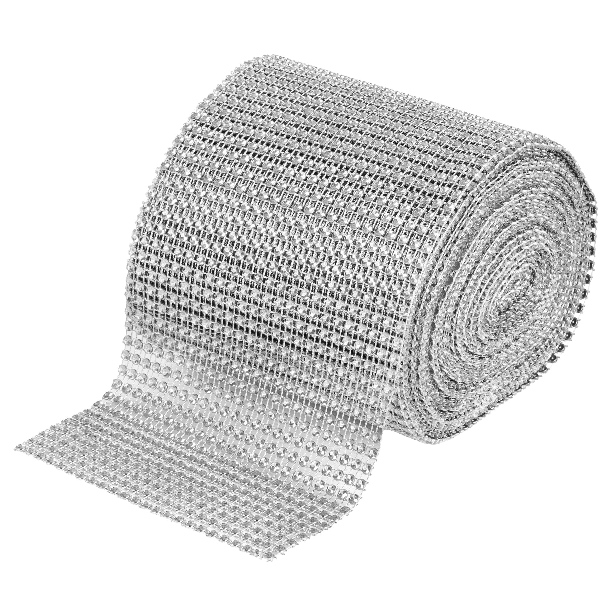 Rhinestone Mesh Roll (30ft) - Silver - CV Linens
