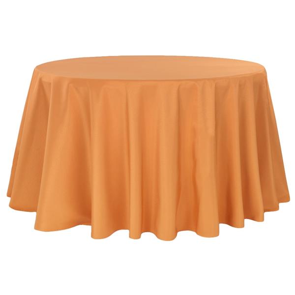 Economy Polyester Tablecloth 120" Round - Burnt Orange