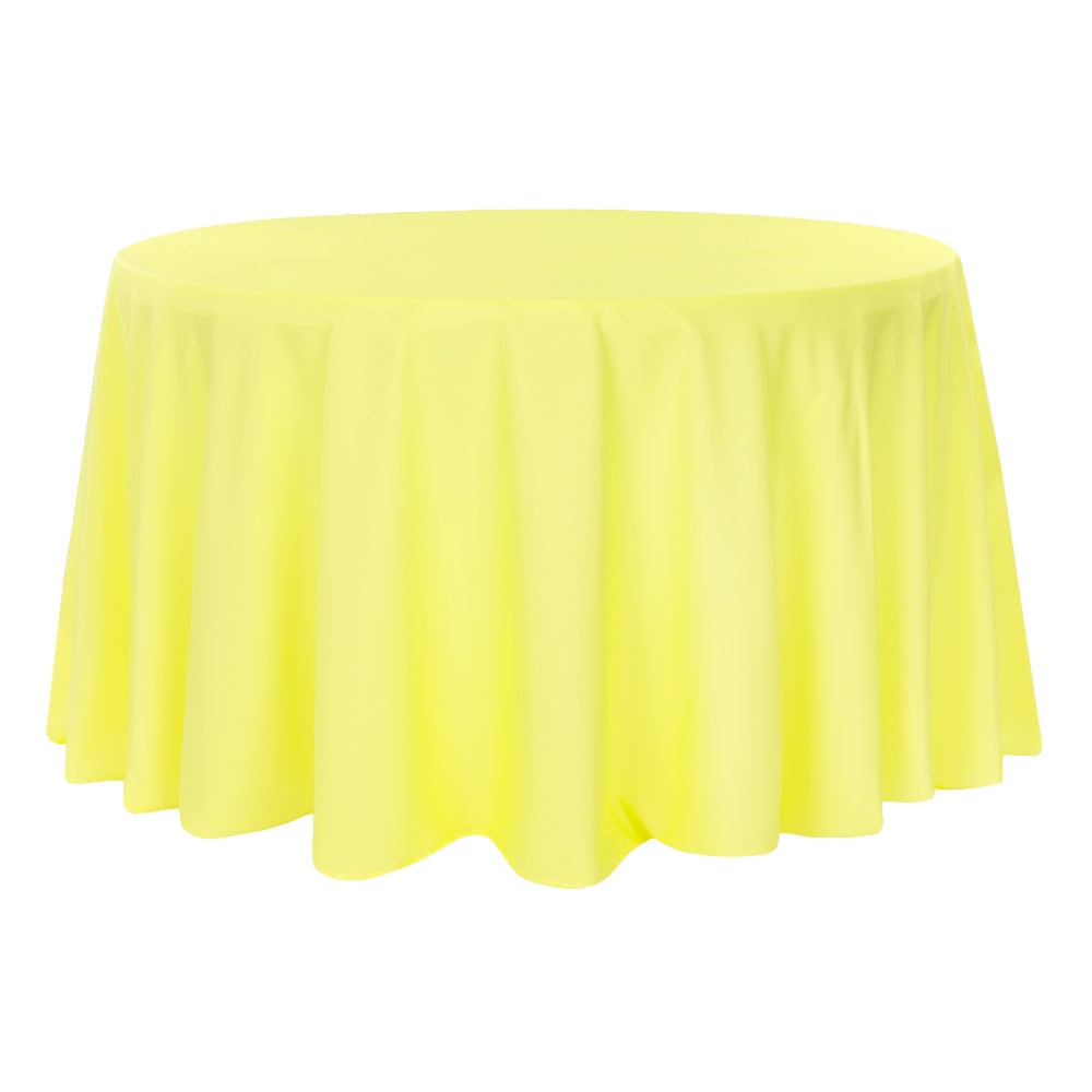 Round Polyester 132" Tablecloth - Yellow - CV Linens