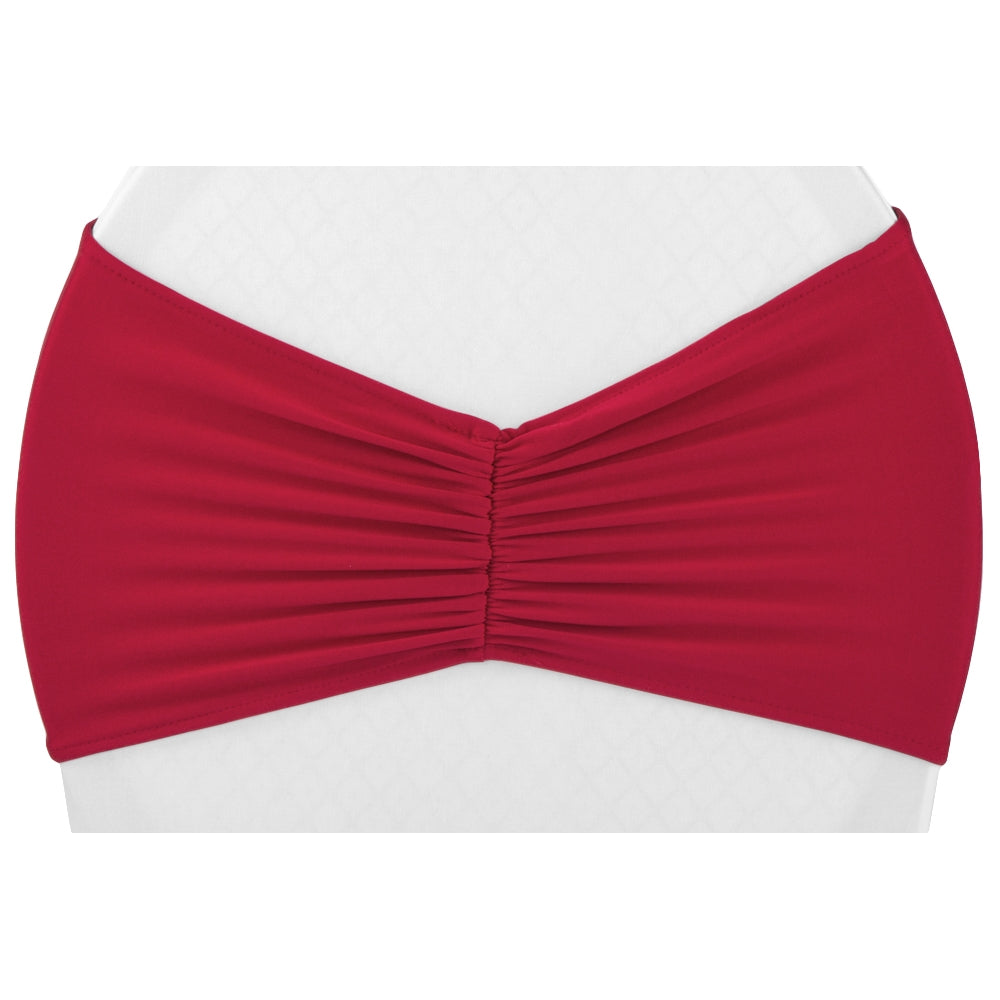 Ruffled Spandex Chair Band - Apple Red - CV Linens