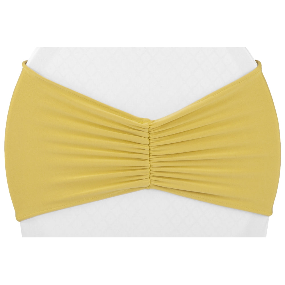 Ruffled Spandex Chair Band - Gold - CV Linens