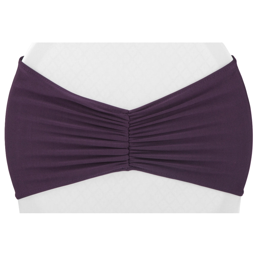 Ruffled Spandex Chair Band - Eggplant/Plum - CV Linens