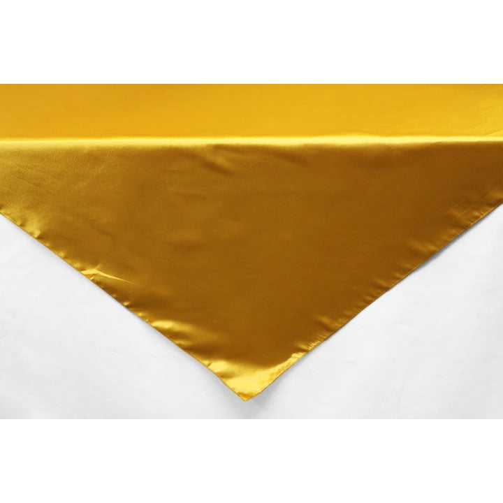 Square 54" Satin Table Overlay - Bright Gold - CV Linens