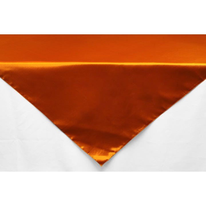 Square 54" Satin Table Overlay - Burnt Orange - CV Linens