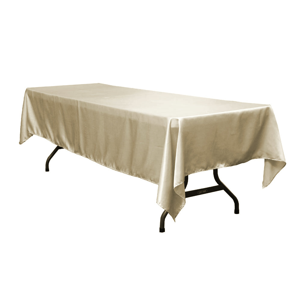 Satin Rectangular 60"x120" Tablecloth - Taupe - CV Linens
