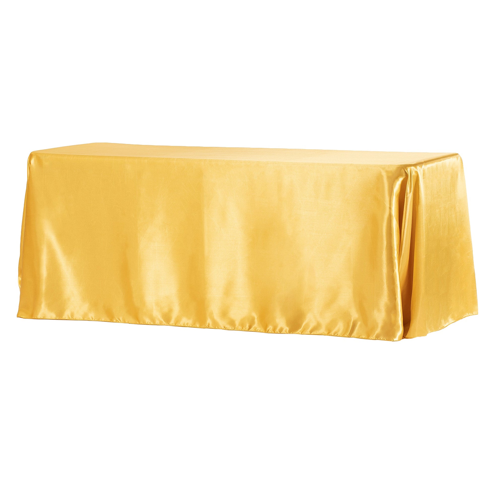 Satin Rectangular 90"x132" Tablecloth - Bright Gold