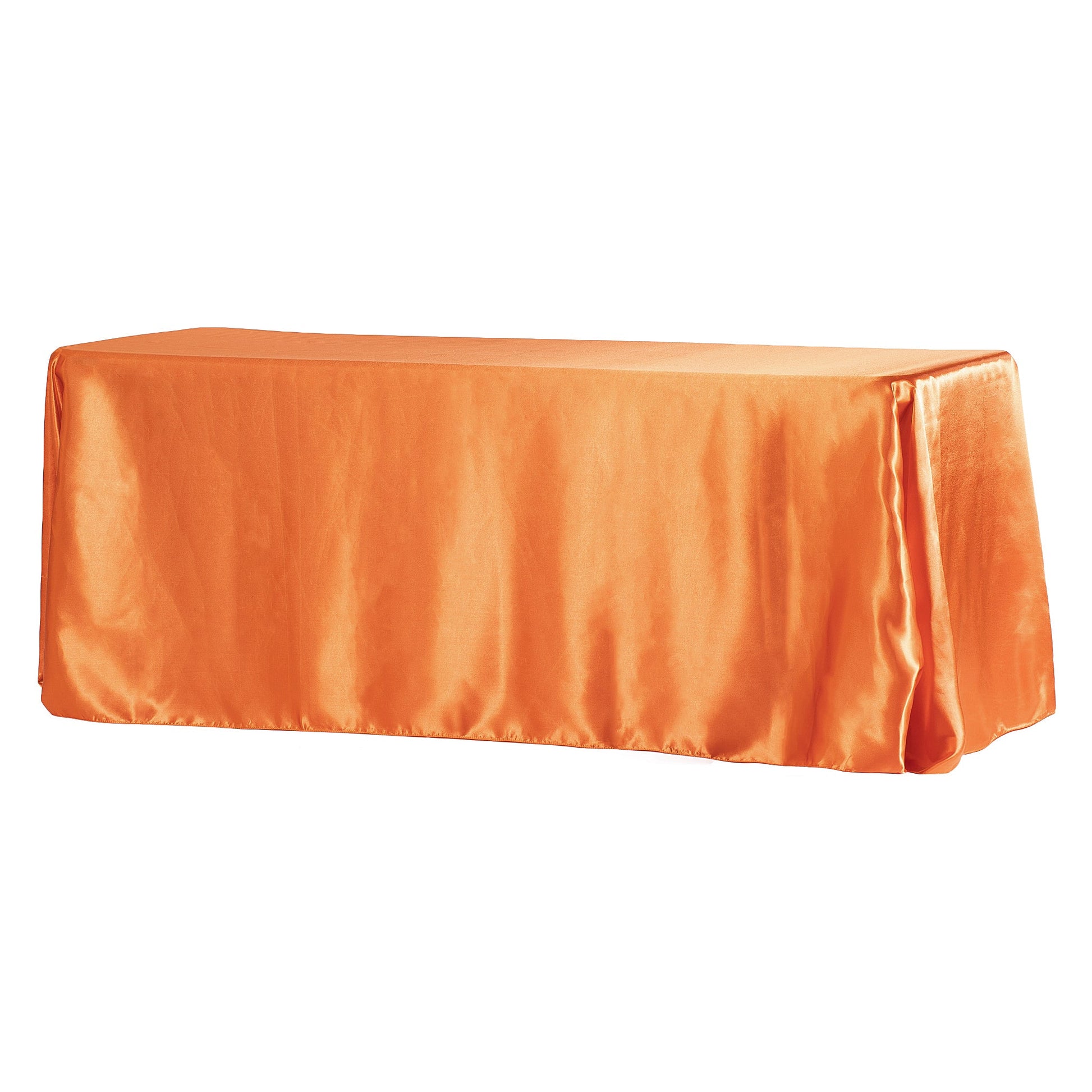 90"x156" Rectangular Satin Tablecloth - Burnt Orange